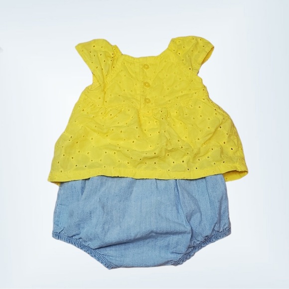 Carter’s lemon eyelet romper - Picture 3 of 7